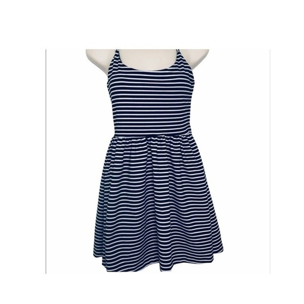 Guess Black and white striped  strap dress size 4